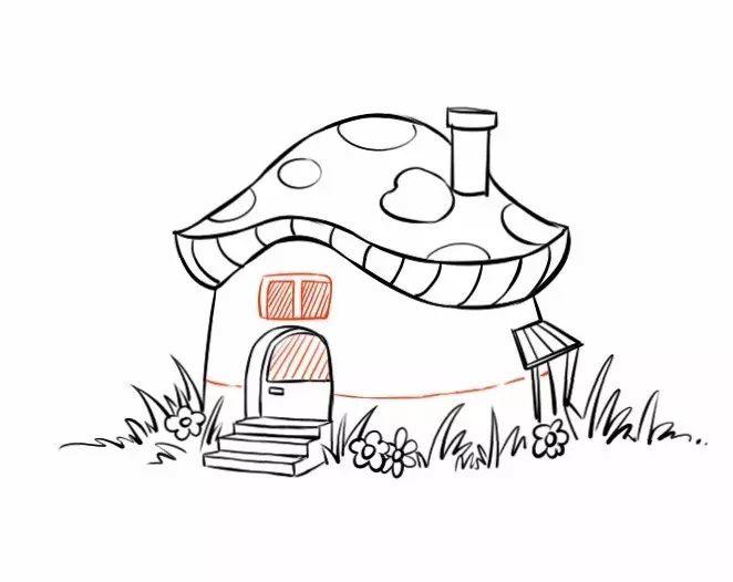 一个可爱的蘑菇小房子