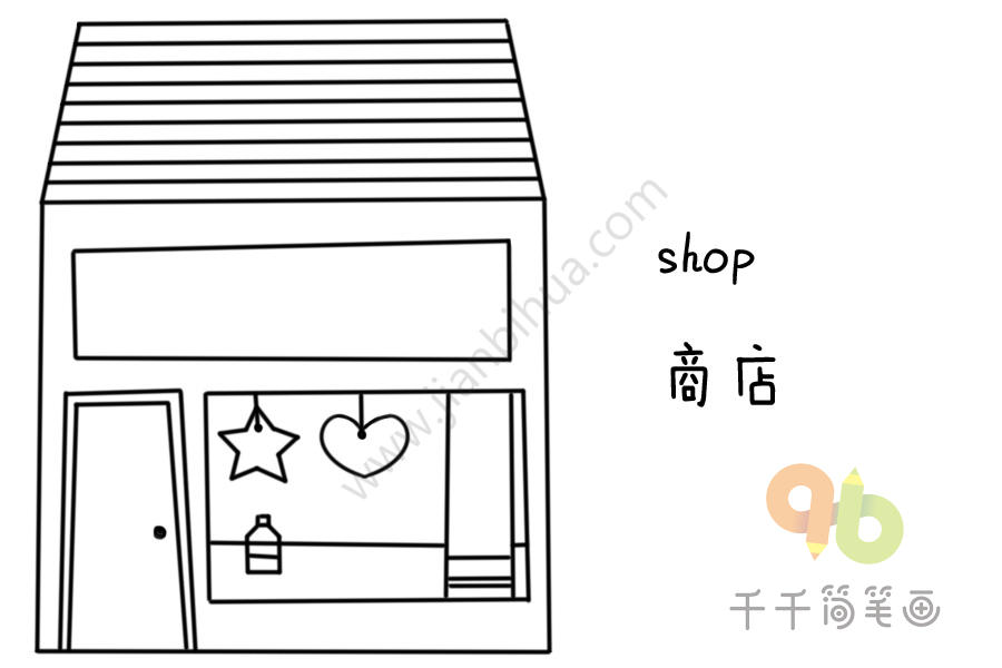 宝宝英文认知 商店简笔画大全