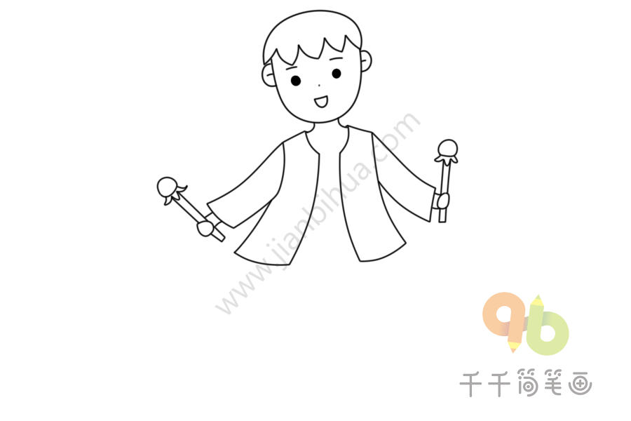 少数民族 基诺族男孩简笔画_民族人物