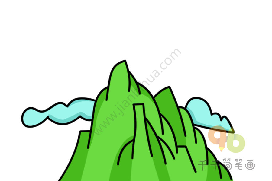 陡峭的高山简笔画