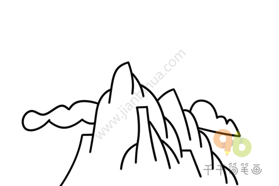 陡峭的高山简笔画