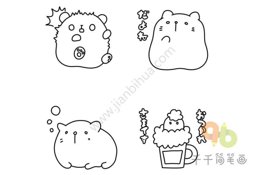 教你画动物手账素材 简单好画