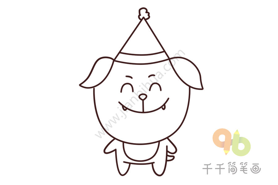 小狗表情包简笔画 今天好开心