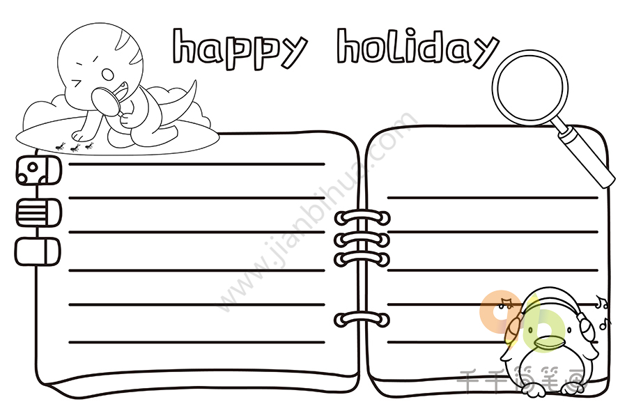happyholiday手抄报,happy holiday happy holiday快乐假期手抄报