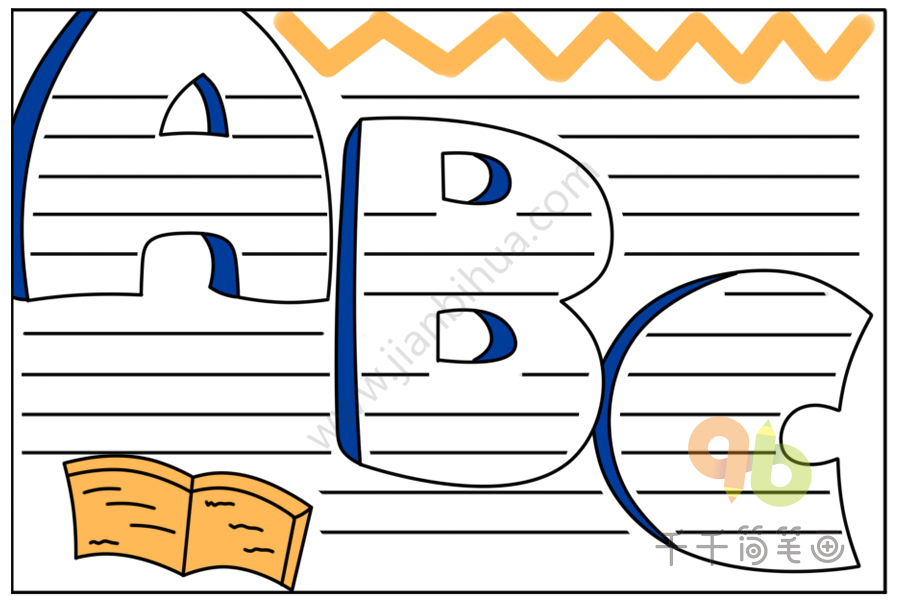 英语手抄报abc创意画,生活中的abc英语手抄报 小学生abc英语手抄报