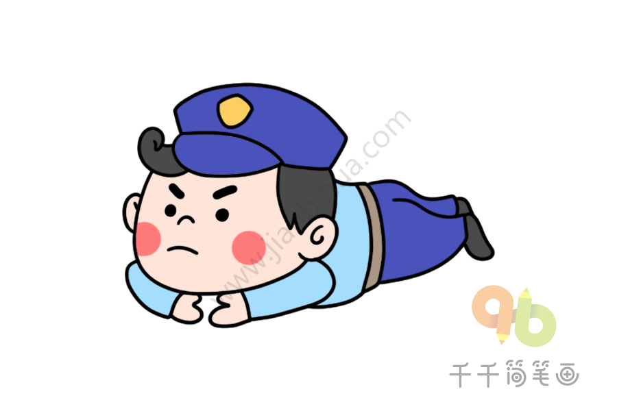 儿童画警察简笔画