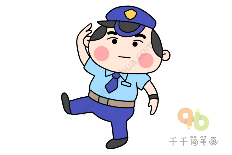 简单的警察简笔画