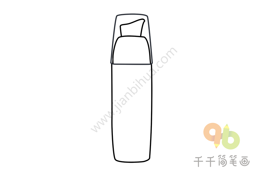 第四步:画出粉底液瓶子的按压装置.