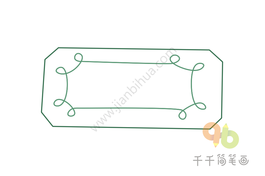 日系标题框简笔画