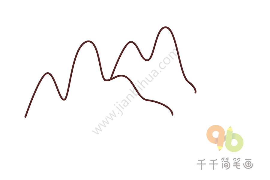 轻松学画高山流水简笔画