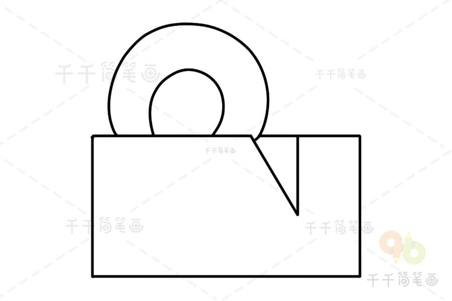 胶带器简笔画教程