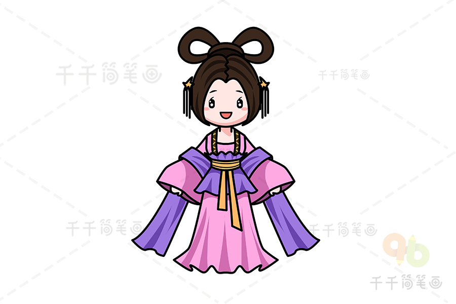 貂蝉简笔画教程