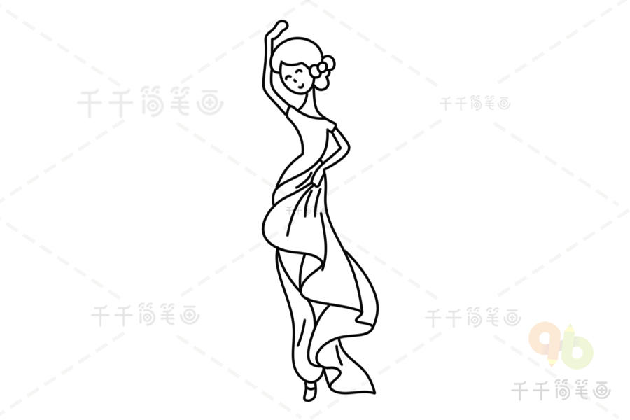 舞蹈演员简笔画