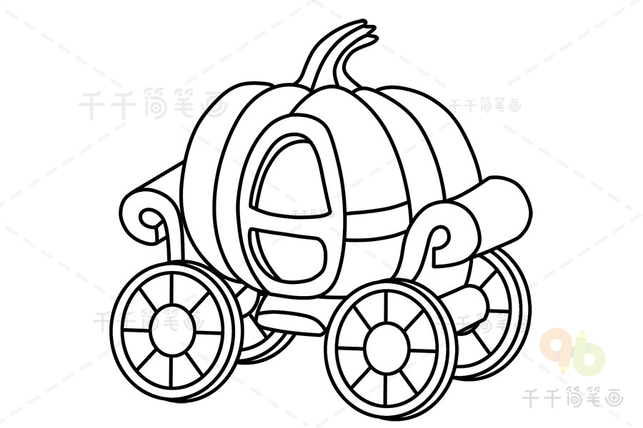 卡通南瓜车填色图fattonny coloring page 卡通南瓜车怎么图彩色好看