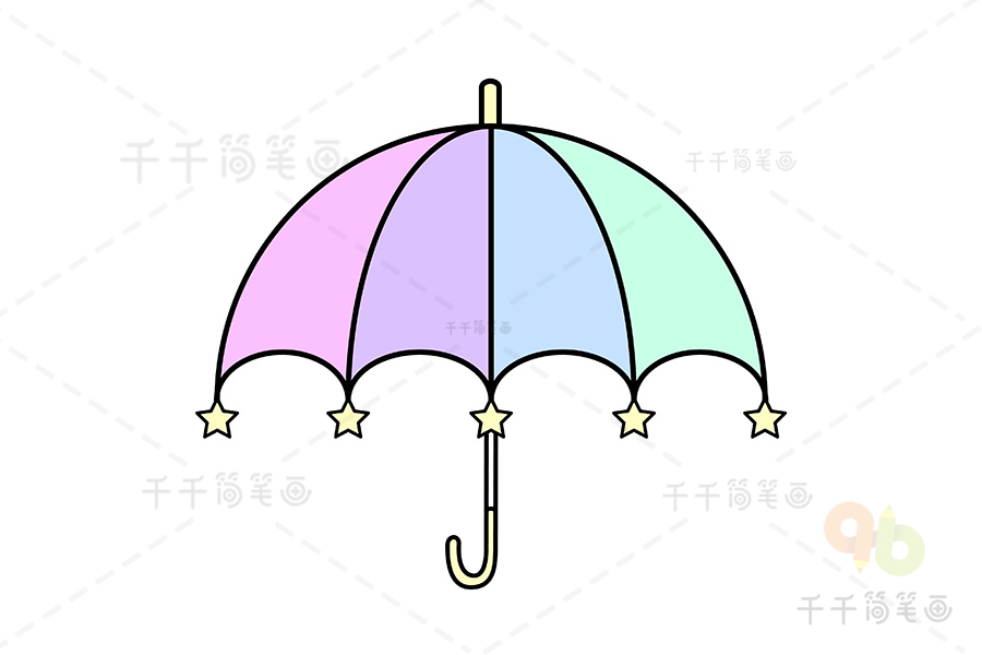 教你画实用雨伞简笔画