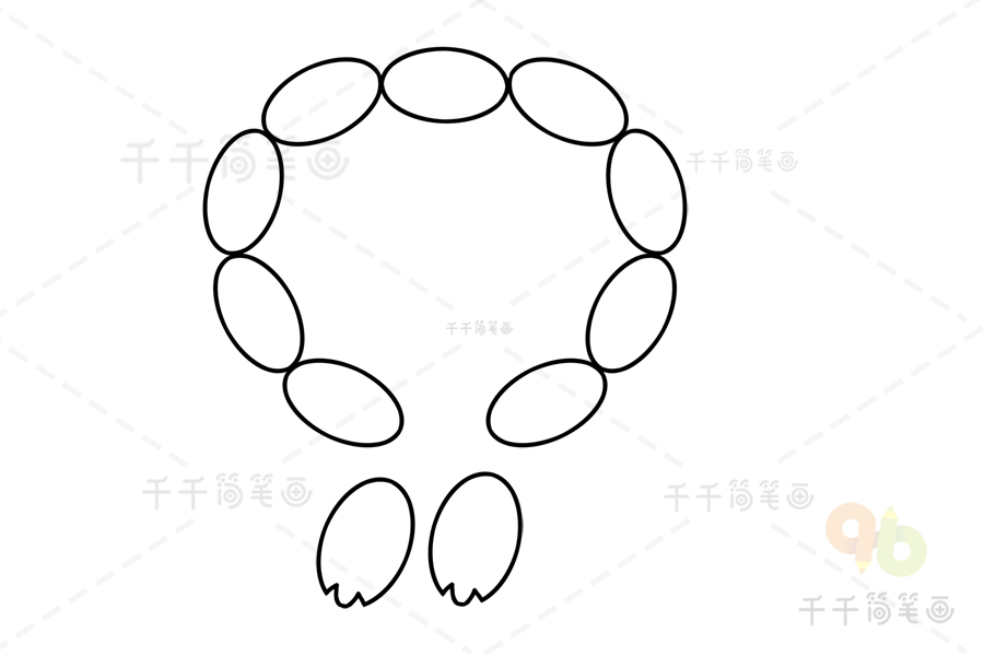 第三步:再画出吊坠珠子.