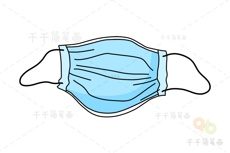 一次性医用口罩简笔画