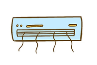              墙壁上的空调简笔画