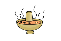 火锅里的食材简笔画