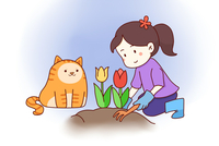 春天简笔画图片,春天是播种希望的季节,一颗颗破土而出