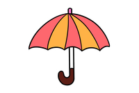 漂亮的雨伞简笔画图片