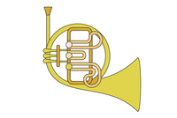 一种铜管乐器,铜制螺旋形管身,漏斗状号嘴,喇叭口较大,有时可拆卸.
