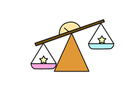 天秤座的天秤底座是个大大的三角形,两边有着小托盘左右摇摆.