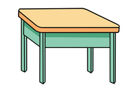 课桌简笔画,课桌是学生所用的桌子.
