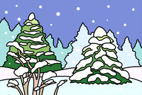                        雪景简笔
