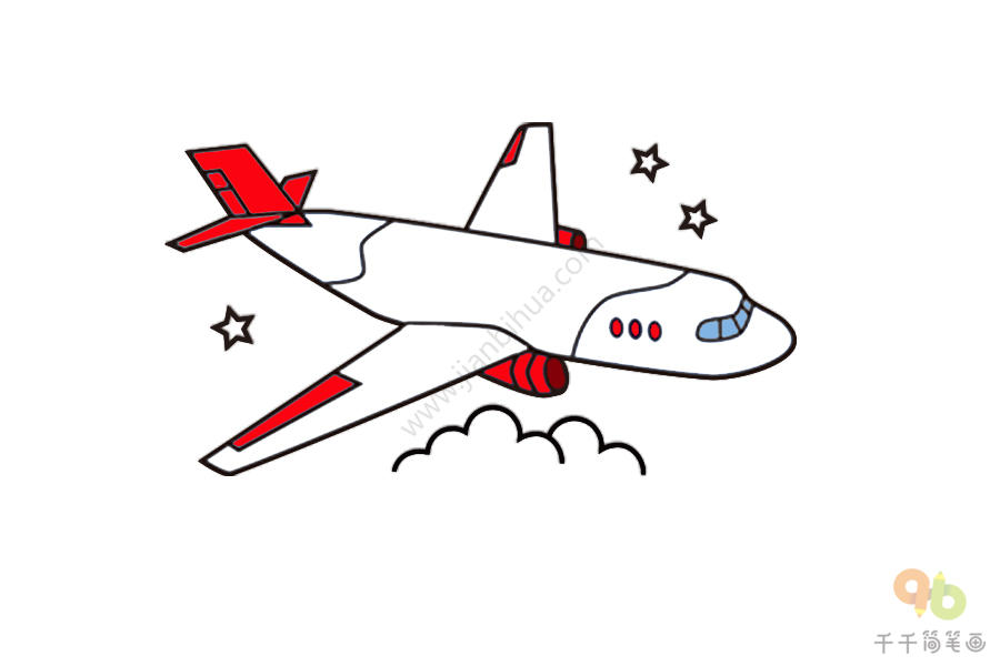 飞机简笔画 儿童画画