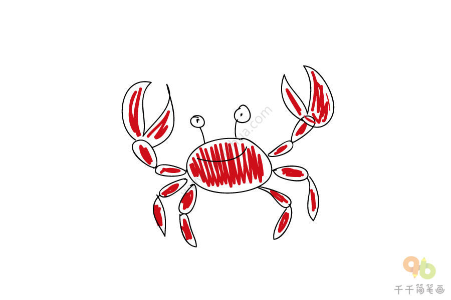 红色的螃蟹简笔画