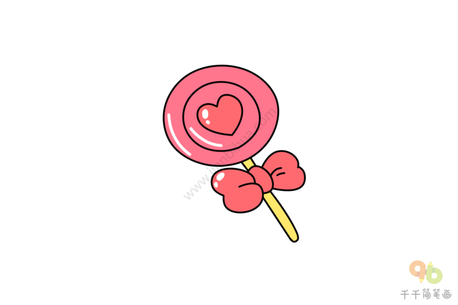 粉色的棒棒糖简笔画图片