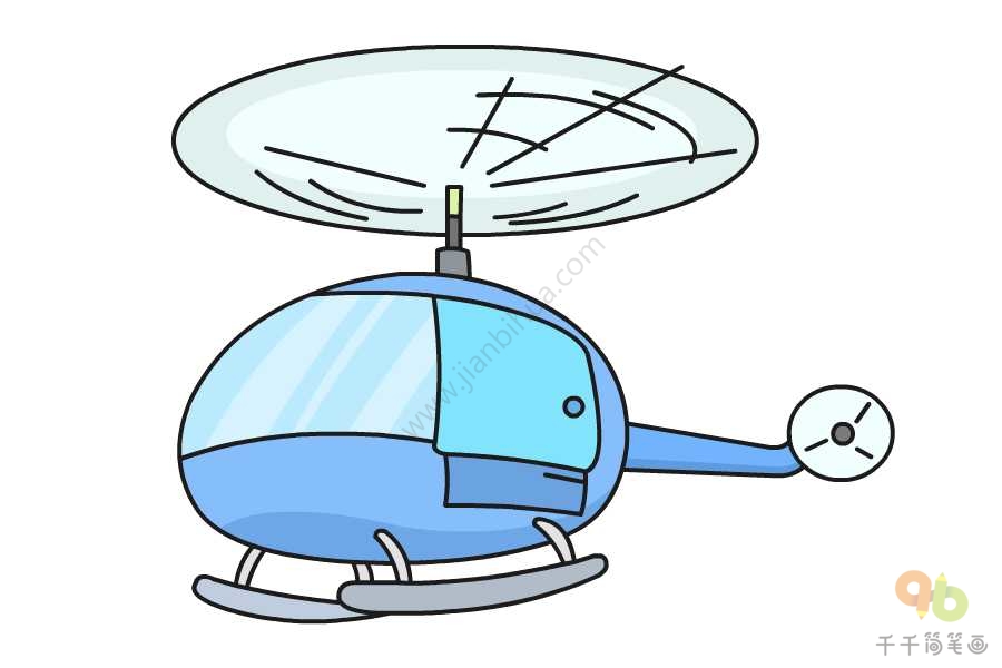 怎样画直升飞机简笔画