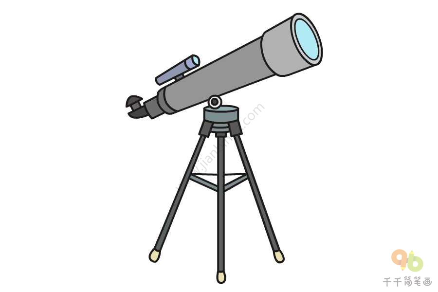 如何画天文望远镜简笔画