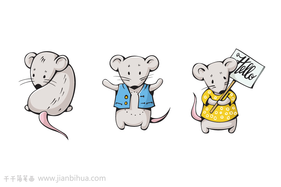 三只老鼠简笔画图片画法