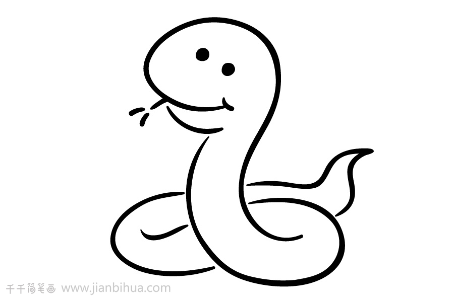 一条蛇简笔涂色画图片