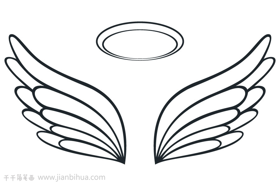 天使的翅膀手帐素材简笔画