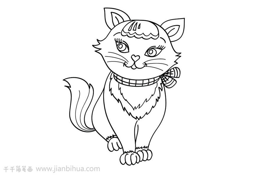 小猫简笔画 简单好画