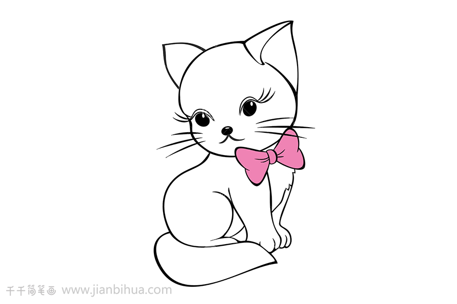 动物 猫 小猫简笔画教程 儿童画  小猫简笔画图片,画法简单又漂亮,小