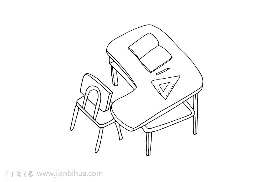课桌简笔画 一分钟学会