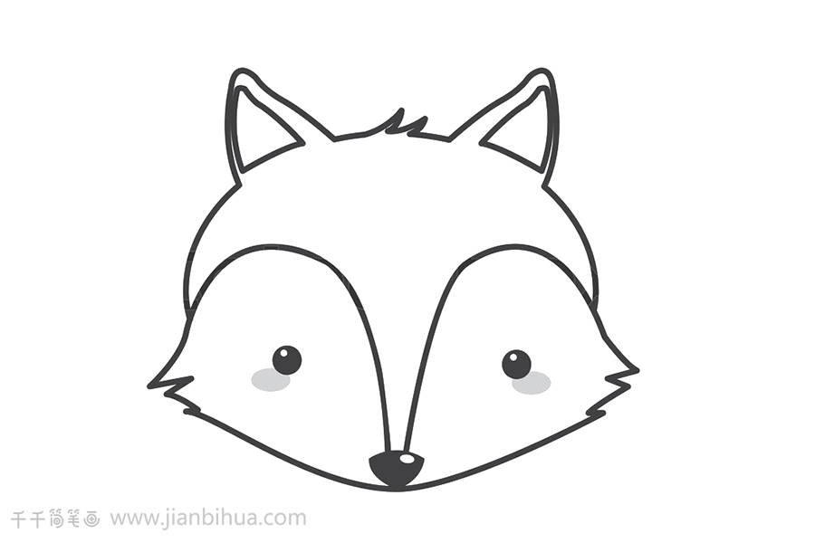 狐狸头像简笔画画法_动物卡通头像