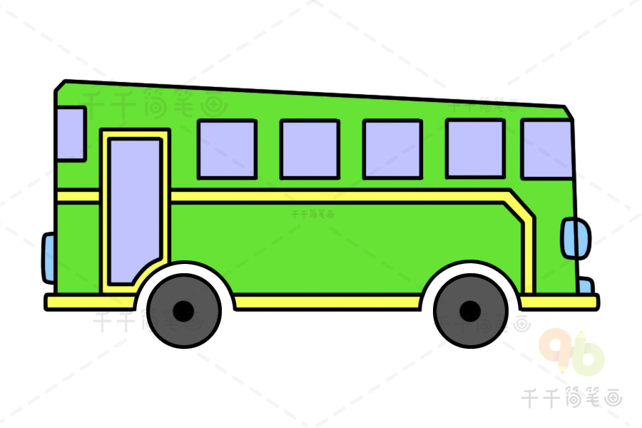 公交车简笔画教程