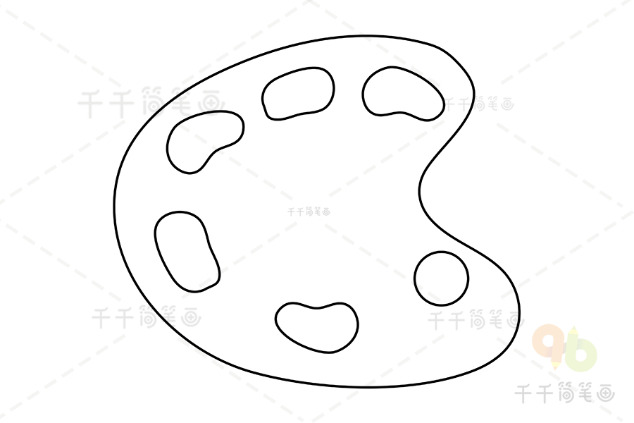 学画调色盘简笔画