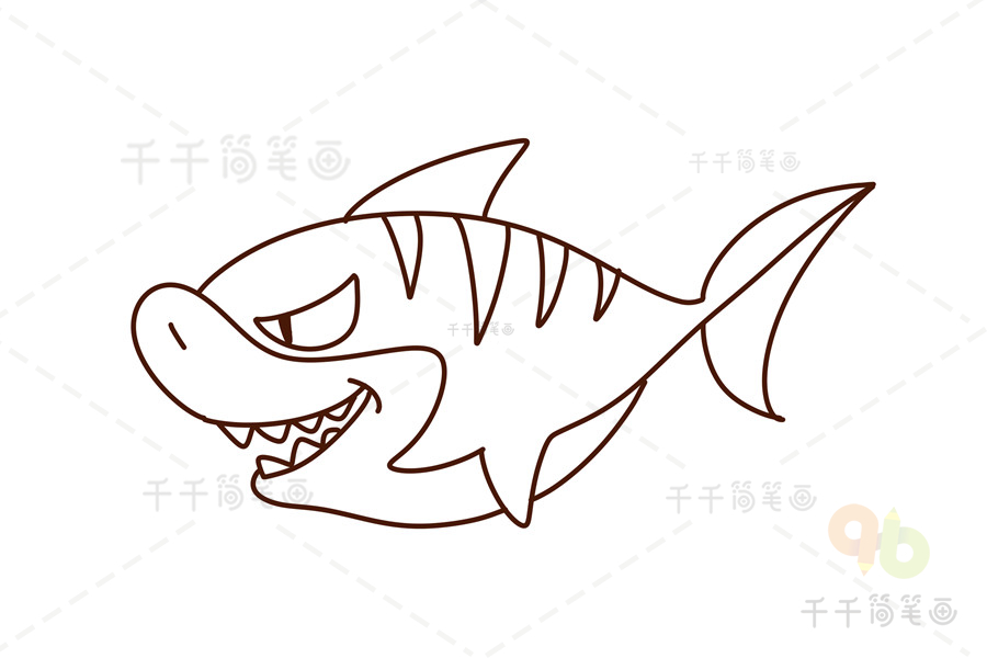 鲨鱼简笔画简单
