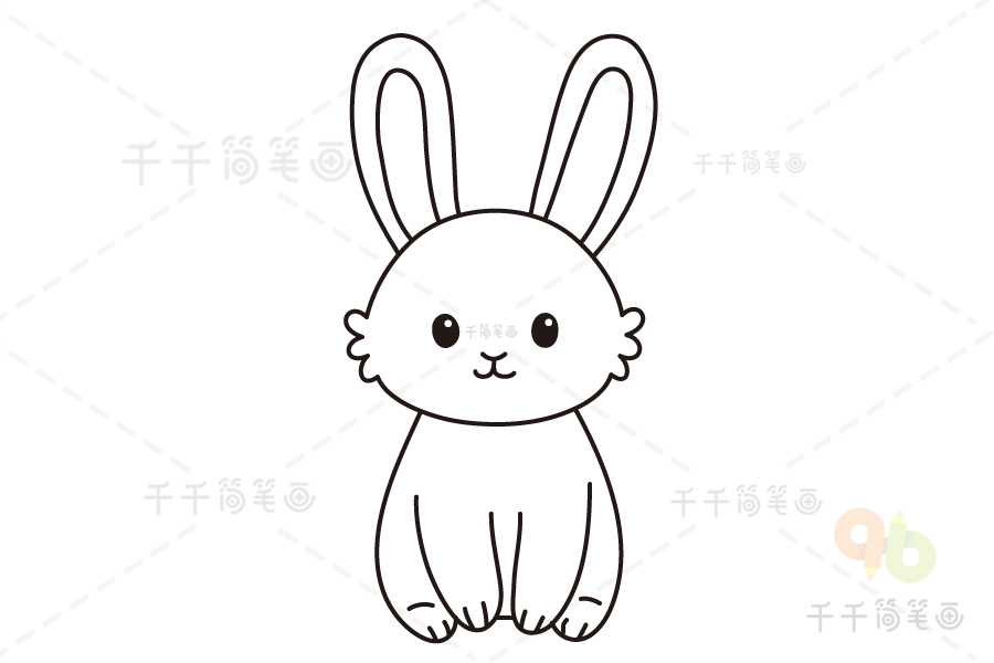 可爱的兔子简笔画步骤图解_兔子简笔画
