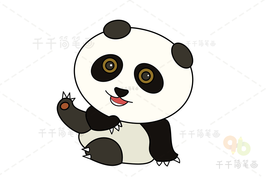 古生物大熊猫简笔画
