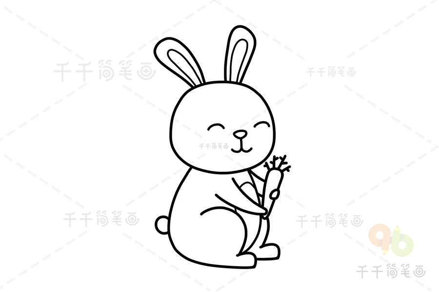 超级可爱的兔子简笔画