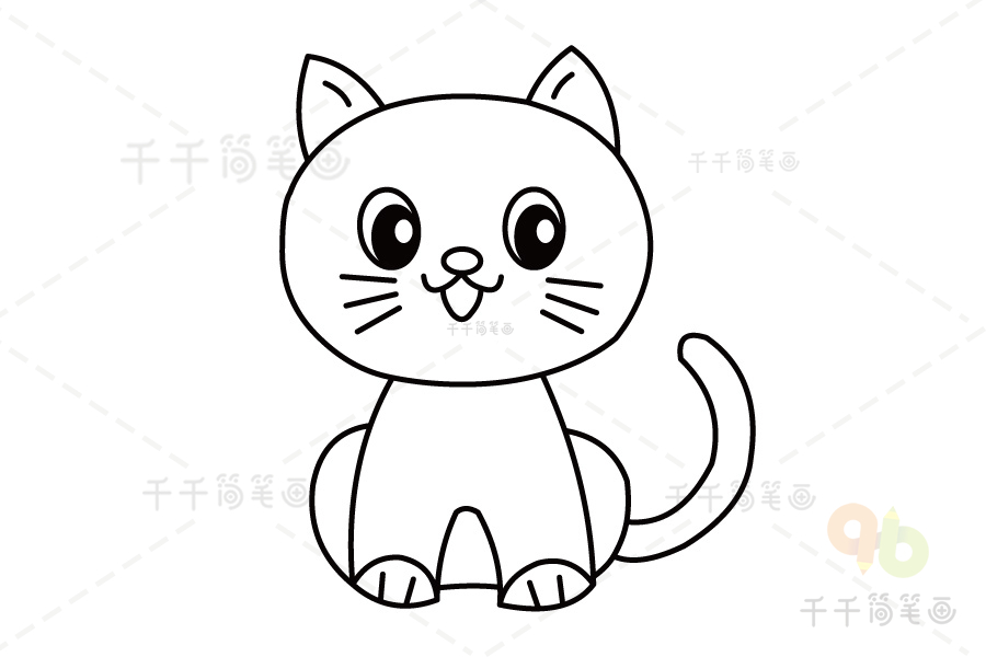 小猫简笔画的画法图片