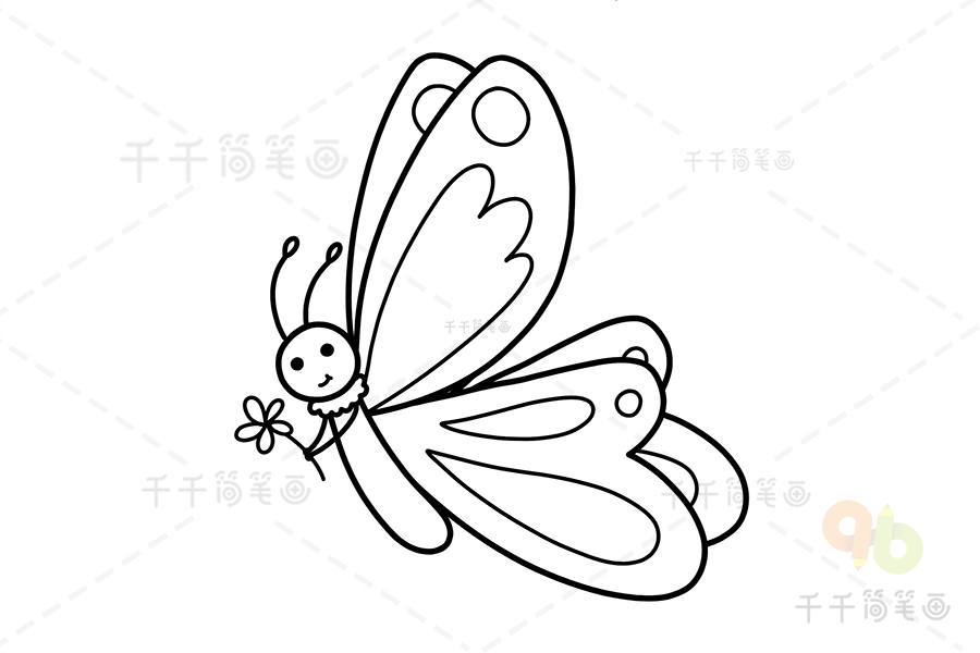 小蝴蝶简笔画 步骤图片