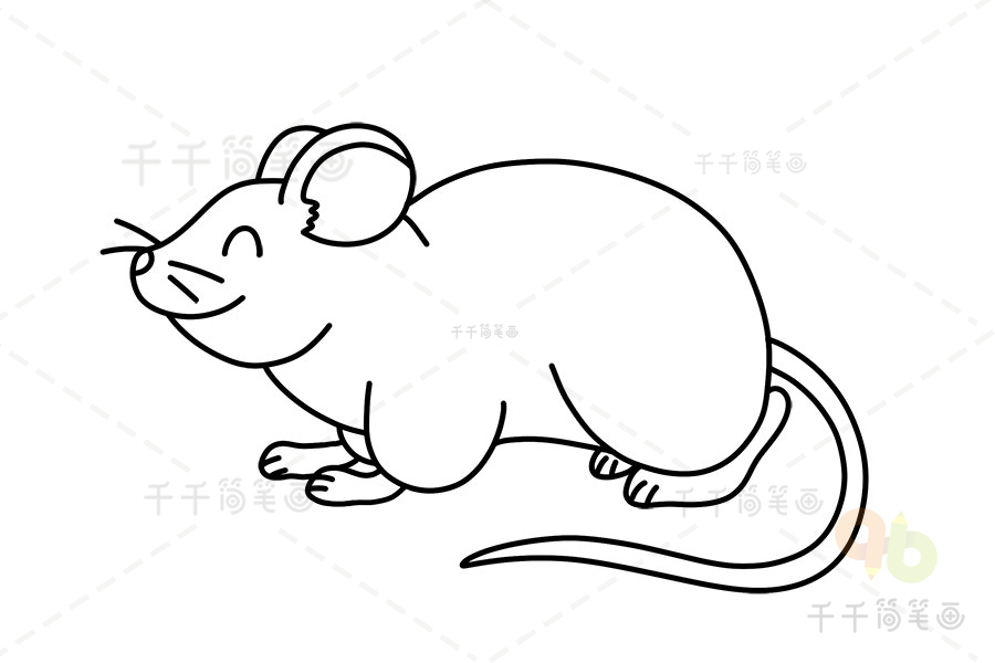 儿童可爱小老鼠怎么画_老鼠简笔画